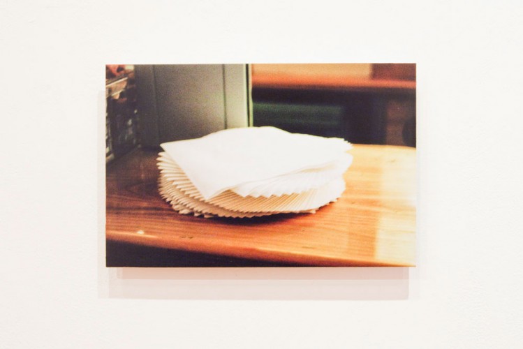 Serviettes’ (National Rail Train), 2002, digital photograph mounted on aluminium, 12.4 x 19.1cm