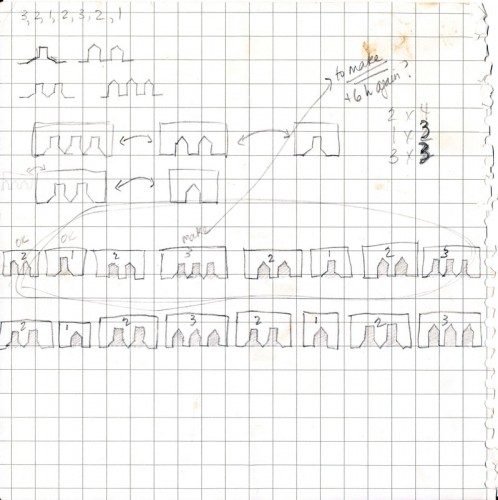 Sketch for Templates, pencil on graph paper 1998