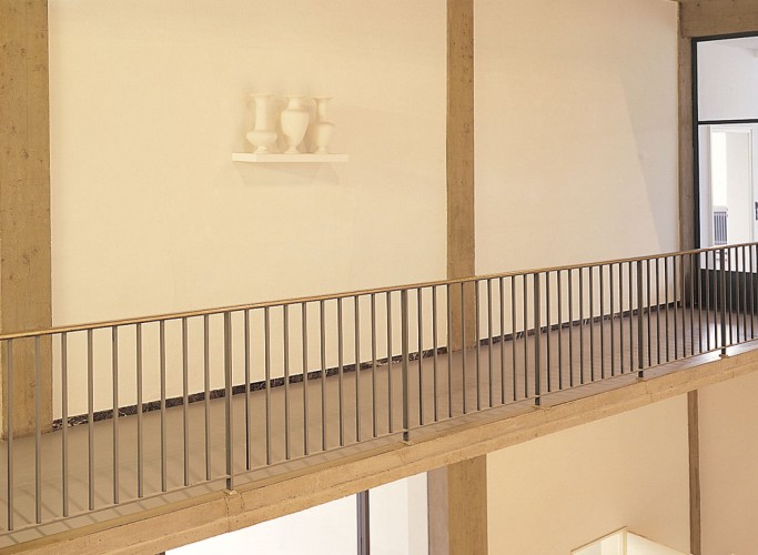 ‘Three Vases’, 2002, clay, wood, paint, 31 x 92 x 8cm, Lindig in Paludetto Gallery, Private Collection Nuremburg