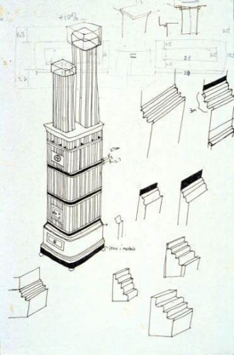 ‘Warm’, drawing, 1996, A4 paper and ink