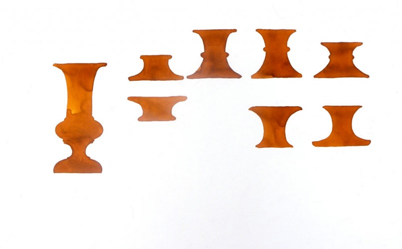 ‘Vase’ (for ‘Vases for a Painter of Still Lives’), 2003, concentrated watercolour on Fabriano paper, 33 x 48cm