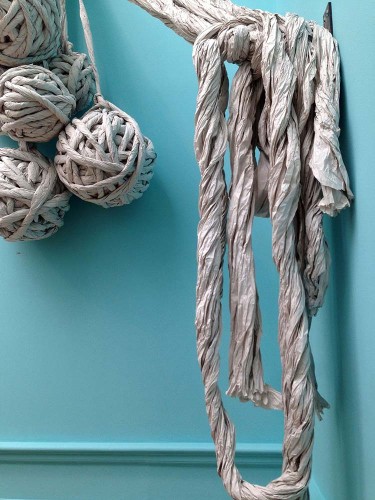 ‘Balls’ 2017-2018 Newsprint, steel brackets Dimensions vary Royal Academy of Arts Summer Exhibition Photo: RAA