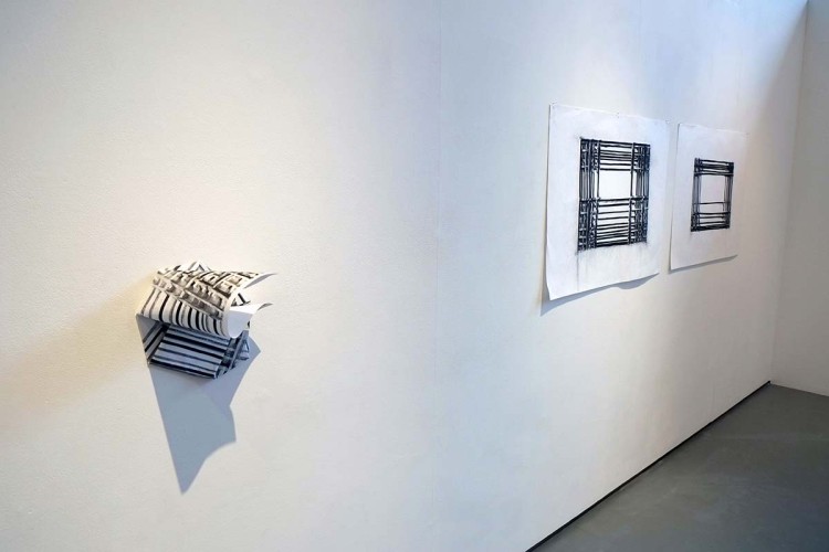 ‘Drawing (folded)’ 2016 Charcoal on Fabriano paper 17cm x 19cm x 19cm Drawings 2016 Charcoal on Fabriano paper H33cm x 48cm