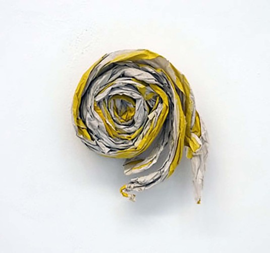 ‘Drawing (spiral)’ 2015-2016 H15cm x W15cm x D4cm Acrylic on newsprint