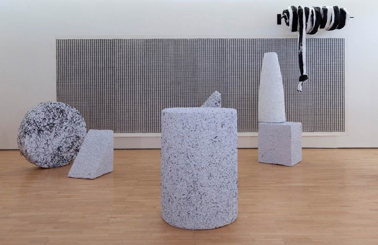 ‘Drawing’, ‘Black Line (Wound Up)’ and ‘Eight forms’, Gallery I, Oriel Davies Gallery, Newtown 2019